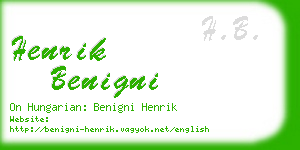 henrik benigni business card